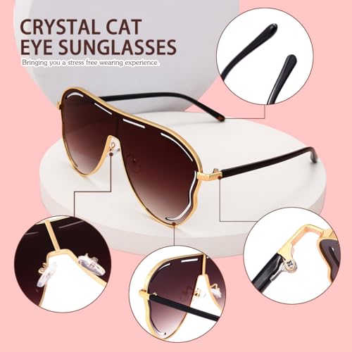 Woeoe Oversize Square Sunglasses Polarized Sun Glasses Fashion Sunnies Sunglasses for Women Costume Party Accessory4