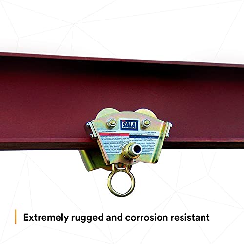Image of 3M DBI-SALA 2103143 Trolley For I-Beam For Use W /Self Retracting Lifeline (Fits Beam Flanges 3 inch-8 inch In Width Up To 11 /16 inch Thick), Gold
