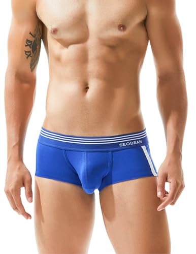 BEEMEN Herren Boxershorts Low Rise – Sexy Männer Unterwäsche mit Niedriger Taille aus Baumwolle, Bequeme Trunks Unterhosen für Alltag & Sport