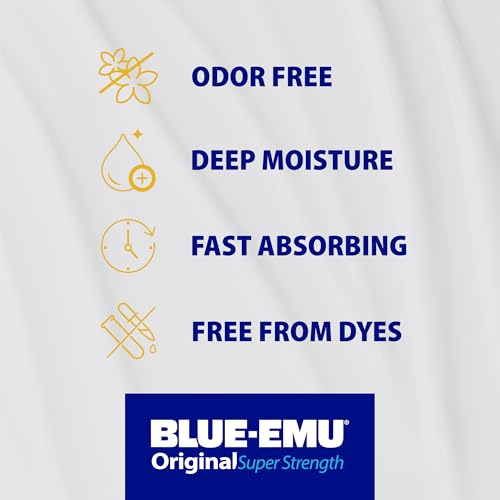 BLUE-EMU Original Super Strength Cream with Hyaluronic Acid, Deep-Penetrating Moisture for Aging Skin, 2 Oz