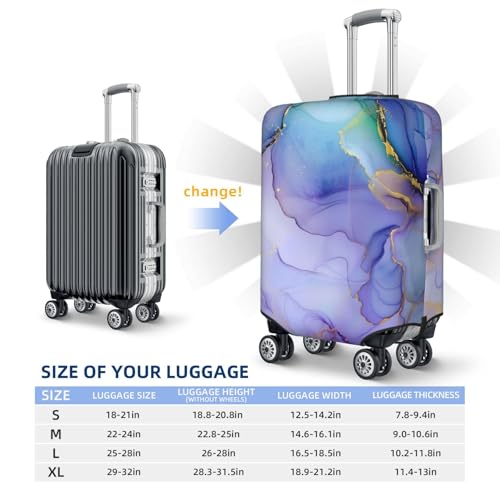 Purple Blue Marble Luggage Cover Washable Elastic Suitcase Cover Anti-Scratch Travel Luggage Protector Covers for Kids Adult M fits 22-24 inch Suitcase4