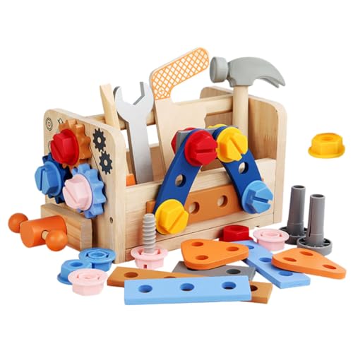 Jeu éducatif en bois mallette de bricolage portable pour s'amuser au salon