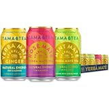 Organic Sparkling Yerba Mate, Unsweetened Yerba Mate Tea Variety Pack by Tama Tea - Sugar Free Energy Drink Alternative, 120mg of Natural Caffeine, 12 oz (12-Pack)