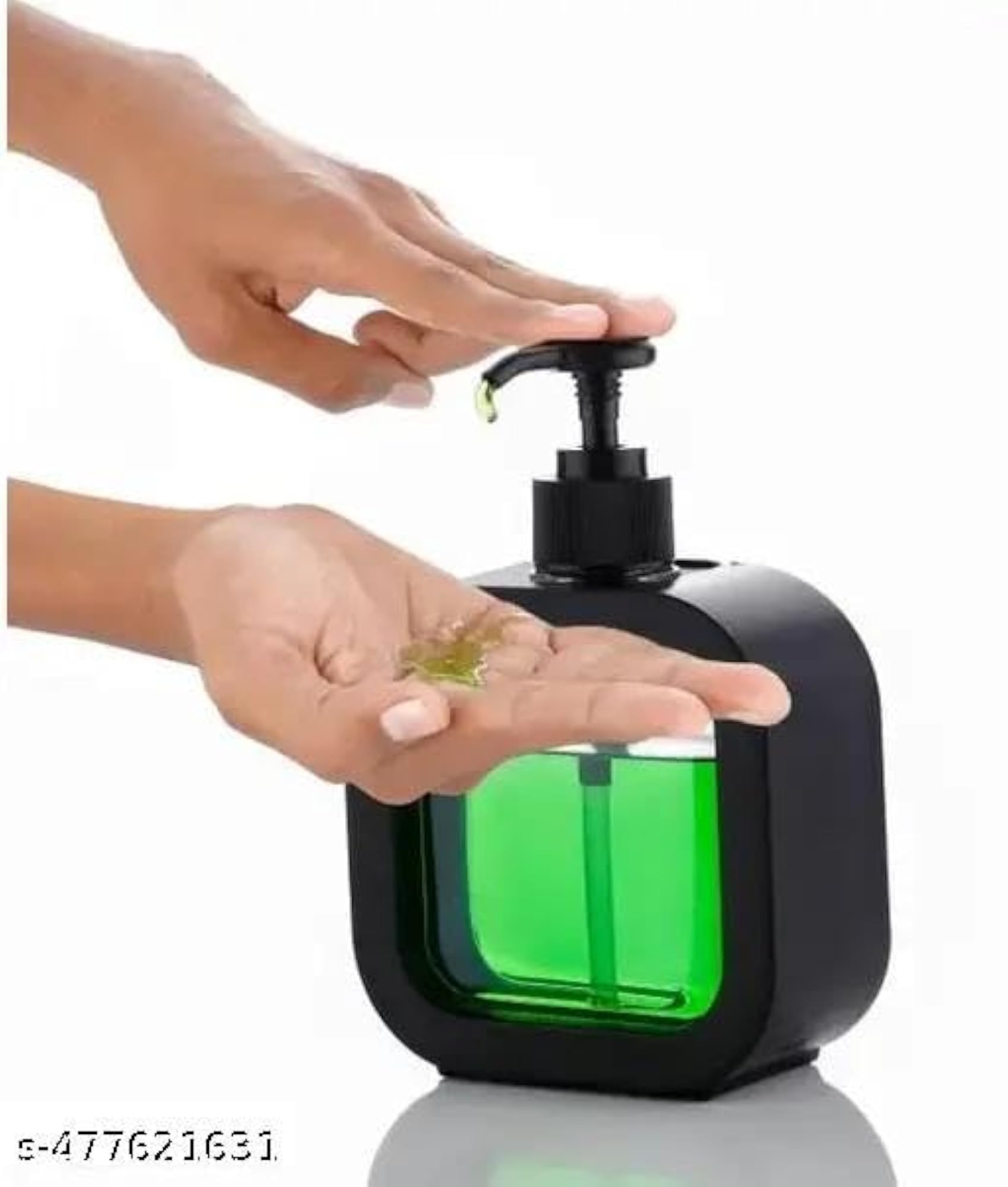 Black Plastic Refillable Liquid Dispenser for Kitchen and Bathroom