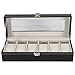 Produktbild Zunate Leder Uhrenbox,Leather Watch Box Holz + PU Leder 6 Slots PU Ledertasche für Uhr Schmuck Display Speicherorganisator,perfekt für die Aufbewahrung, 30 x 11 x 8 cm Uhrenbox