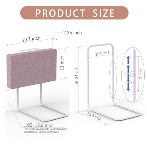 Image of Bed Rail Bumpers for Toddlers, Foam Padded Bed Barrier for Kids Safety, Bed Side Guard Rails for Old Dogs, Bunk, Twin, Queen & King, Full Size Beds (Pink, 1Pack)