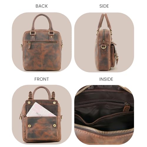 Handmade World Small Leather Messenger Tablet Sling Bag For Men 'The Dune' 11 inch Tablet Bag For Work Business Travel Crossbody Shoulder Purse4