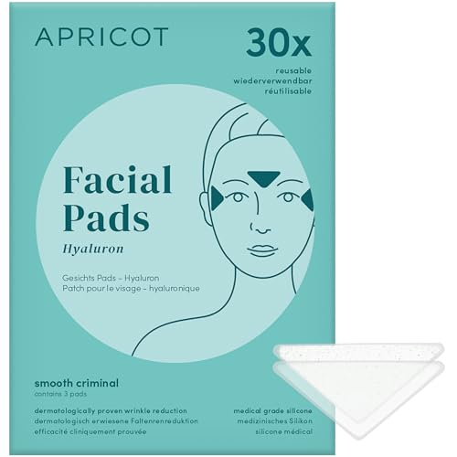 APRICOT Zornesfalte Stirn Pads gegen Falten aus medizinischem Silikone mit niedermolekularem Hyaluron - Silikon Pflaster Falten Silikon Pads Gesicht Apricot Stirn Pad (1er Pack)