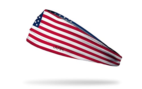 JUNK Brands USA Flag Big Bang Lite Headband - Moisture-Wicking Performance Fabric Non-Slip Sports Sweatband for Men & Women - One Size - USA