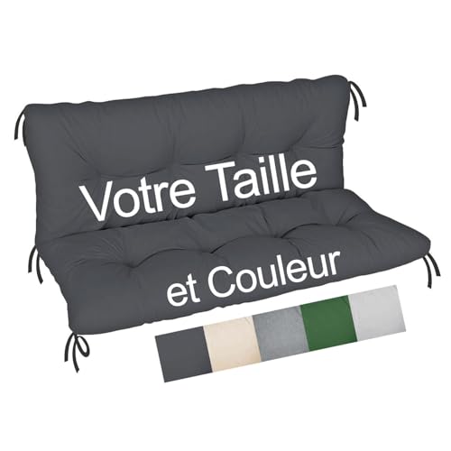 Coussin pour balancelle - Personnalisé - Coussin d'assise et de dossier - Résistant aux...