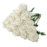 Generisch Champagner-Rosen-Imitat für Heimdekoration, Hochzeitsarrangements Florale Mittelstücke für Veranstaltungen, langlebige realistische (White, 51cm)