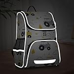Backpack with Reflective Strip for Kids Boys Girls Elementary School Bag Removable Chest Strap (Tractor) - Image 2