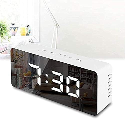 Image of Alarm Clock Battery & USB Powered Acrylonitrile Butadiene Styrene(Abs) Digital Mirror Led Display Travel Clock with Snooze Time Temperature Function for Home Kids Bedroom