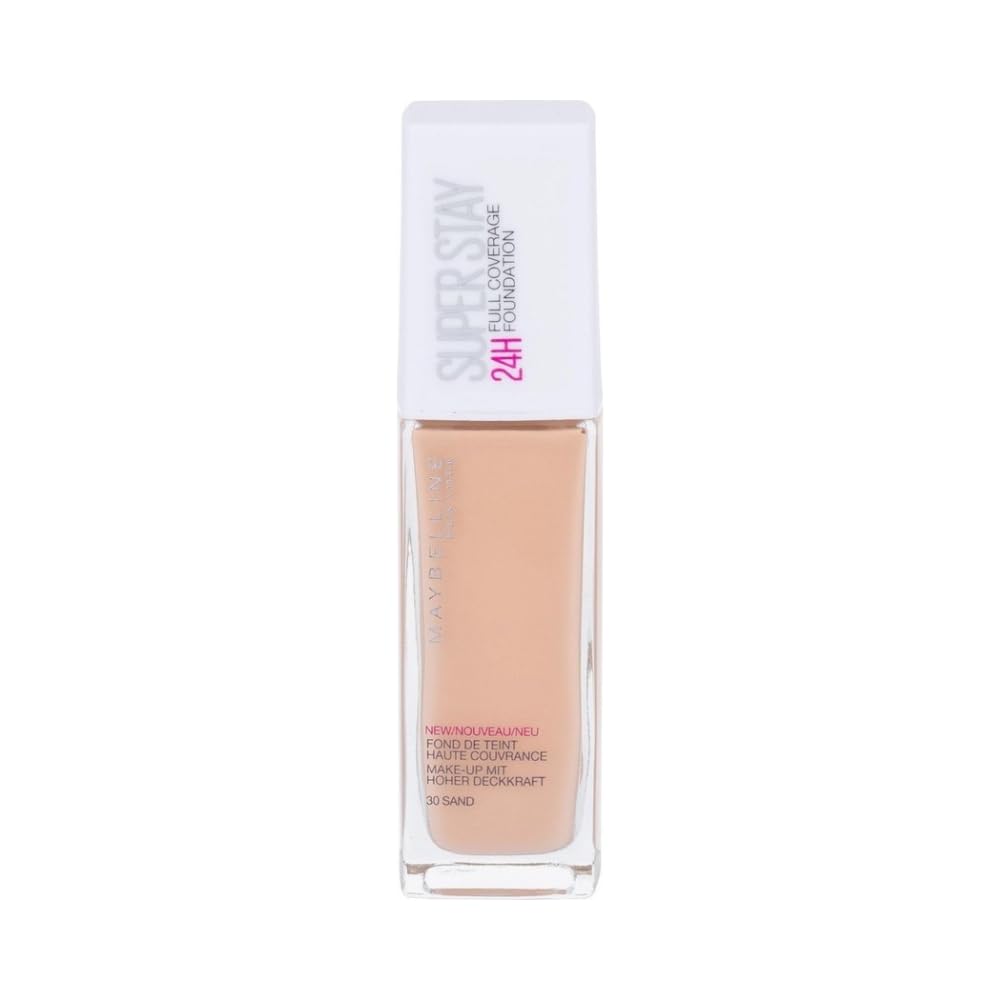 Maybelline New York Foundation, Superstay 24-Stunden-Foundation, leichtes Gefühl, wasser- und transferbeständig, 30 ml, Farbton: 30 sand