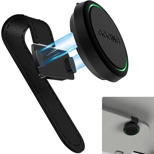 SUPMEGA Magnetische Auto-Sonnenblendenhalterung für OOONO CO-Driver NO2 Sonnenblendenhalterung aus Leder mit eingebauten Magneten kompatibel mit OOONO NO2 Blitzerwarner