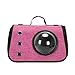 Multi-Functional Pet oulder Bag Portable Dog Bapa Handheld Breathable Cargo Single ，Compatible for Pets(Three Holes Pink)
