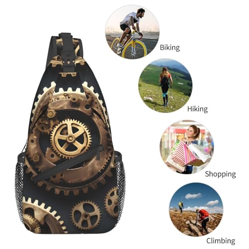 Bolso bandolera Steampunk con engranajes, para viajes y senderismo miniatura 6