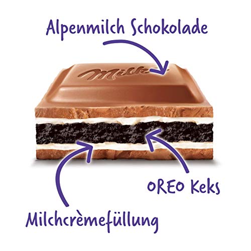 Milka OREO Schokoladentafel 12 x 300g Großtafel, Zarte Milka Alpenmilch Schokolade mit knusprigem OREO Keks – Bild 4