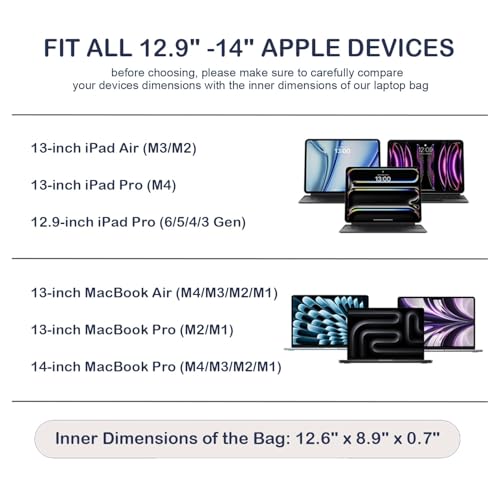 Image of ProElite Puffy Tablet Sleeve Case Upto 13.3 inch for Galaxy Tab S10 Fe+ /S9 FE+ /S7+ /S8 Plus /S9 Plus /S7 FE 12.4 inch, iPad Pro 12.9 inch, MacBook Air /Pro Retina, Microsoft Surface Pro 4 /5 /6 /7 /8 /9, Light Blue