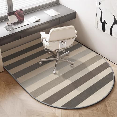 Odot Alfombra para Silla de Escritorio, Moderno Alfombra Protectora Suelo Silla Ruedas TPR Antideslizante Gaming, Tapete de Protección de Oficina para Parqué (Rayas horizontales,60x120cm)