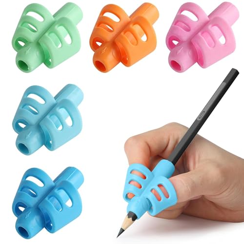 5 Pieces Impugnatura Matita Bambini, Penne per Bambini, Impugnatura Penna, Pencil Grips, Aiuto Scrittura Strumento Correzione Della Postura per Bambini Adulti