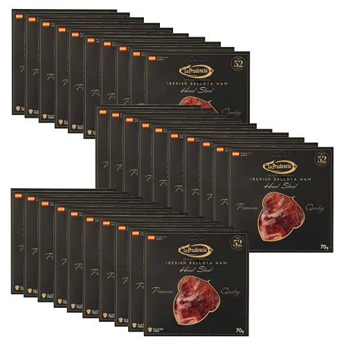 La Prudencia - Jamón Ibérico de Bellota Loncheado Envasado al Vacío, 50% Raza Ibérica, 52 Meses de Curación, 30 Estuches de 70 gr Cover