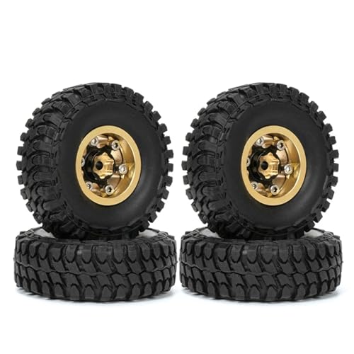 Pneus Axial SCX24 1.0 Jante Laiton pour FMS FCX24 Tout Terrain 1/24