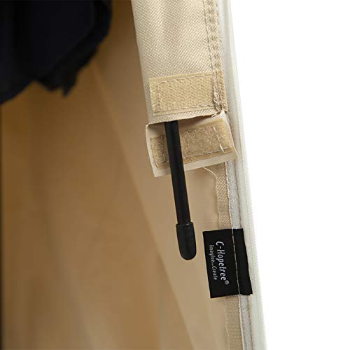 C-Hopetree Patio Umbrella Cover For 7Ft To 11Ft Solar Led Outdoor Market Umbrellas, Waterproof, With Zipper And Rod, Beige #TOP5