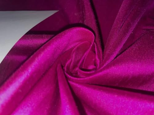 Tissu Dupioni 100% pure soie magenta foncé haut de gamme pour haute couture