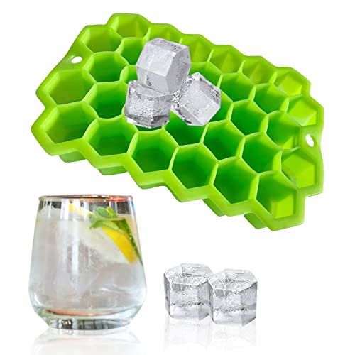 Image of Ice Cube Trays for Freezer, Silicon Ice Moulds for Whiskey & Cocktails, ice Cube Box Keep Drinks Chilled, Flexible ice Cube Maker (Honeycomb - Pack of 2)