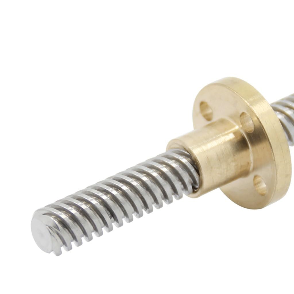 1 Stück T5 Leitspindel Picth 1 mm 2 mm, Länge 100/200/400/500/800/1000 mm Gewindestange, for 3D-Drucker + Messingmutter(1000mm)
