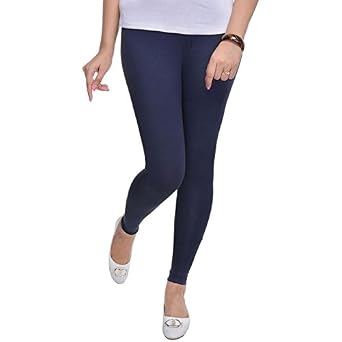 Cotton Ankle Length Leggings (Navy Blue 