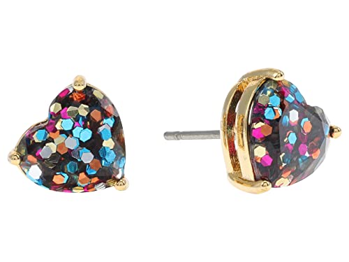 kate spade new york My Love Glitter Heart Studs, Multi Glitter, One Size