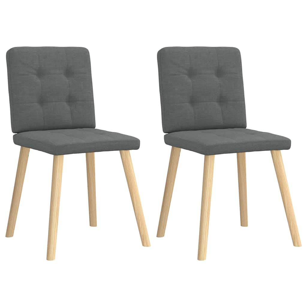 Chaise de salle à manger tissu gris foncé cadre métal bois assise 110 kg