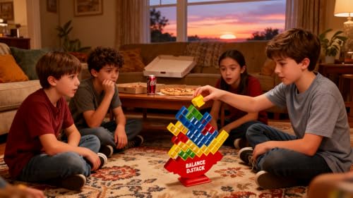 64個セット立体バランスゲーム 知育玩具 マルチプレイヤーゲーム 積み木のおもちゃ 3歳以上 小学生男女共通 プレゼント クリスマスゲーム ホームゲーム