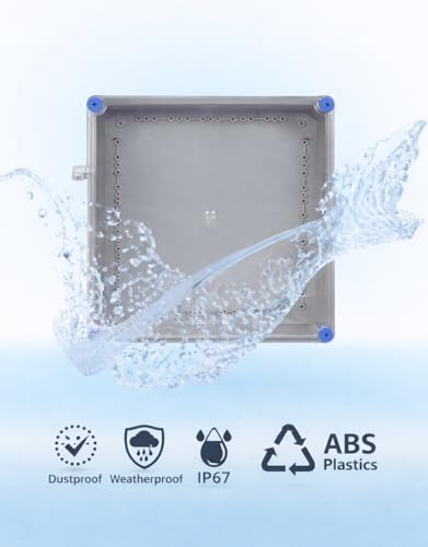 Image of IP67 Hinge Junction Box | Waterproof ABS Plastic Electrical Enclosure | Outdoor & Indoor Solar PV Distribution Box (Size: 400X350X170 mm | Color: Transparent | Pieces: 1)