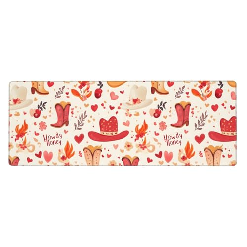 Tapis de souris de jeu caoutchouc tapis de bureau imprimé cowboy bords cousus