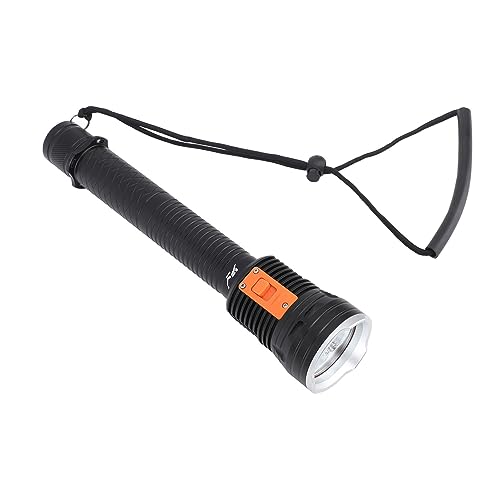 Scuba Diving Flashlight 10000LM Water Proof LED Torch, IPX8 Underwater Snorkeling Light with 3 P100 Lamp Beads, Shark Gill Heat Dissipation, for Deep Sea Exploration, Outdoor