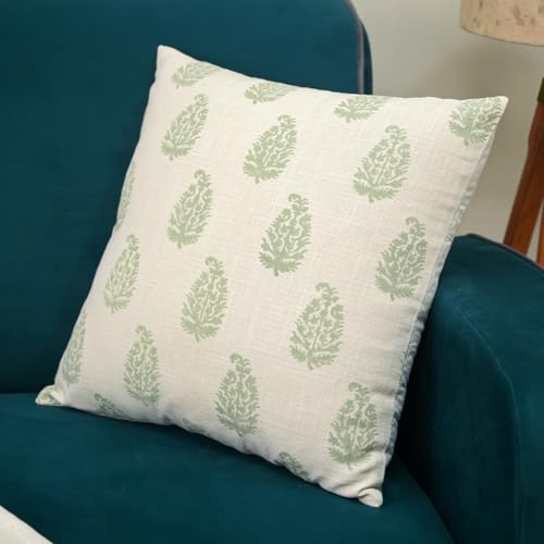 Image of Digital Print Cotton Canvas Throw Pillow Cover for Sofa | 16 X 16 Inch Decorative Pillow Cases for Home Decore | Boho Pillow Case for Living Room and Bed Room (Set of 1, 16 * 16)