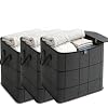 3 Pack XXL Foldable Storage Bags with Reinforced Handles, 180L Large Capacity, Fabric Moving Bags for Bedding, Sweaters, Closet Organizer