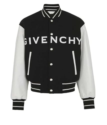Mens Given Chy Varsity Letterman Fashion Wool Bomber Slim Fit Casual Warm Boys College Baseball Jacket Black