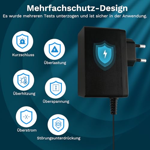 Gonew21 12V Netzteil 2A - AC Adapter Netzteil 12V, Transformator Universal, 2 Meter Kabel, Eingang 100-240V… – Ansicht 5