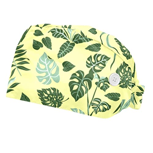 Chapeaux bouffants motif feuilles JDEZ casquettes de travail ajustables mixtes