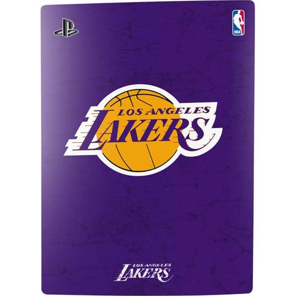 Skinit Decal Gaming Skin Compatible with PS5 Bundle - Officially Licensed NBA Los Angeles Lakers Purple Primary Logo Design