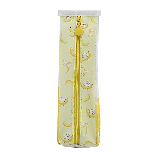 Image of GLOGLOW Cartoon Milk Stationery Bag, PU Creative Milk Box Pen Pencil Case Milk Carton Pencil Cases Large Capacity Storage Bag (Yellow)