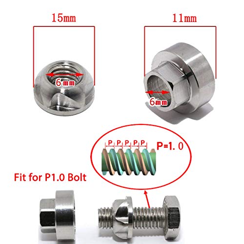 Lightronic M6 Premium 316 Stainless Steel Anti-Theft Locking Nuts Security Hardware Kit For Led Light Bar Work Lights (4 Lock+ 1 Key) #TOP3