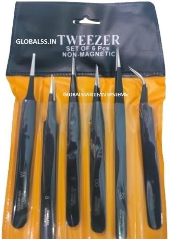 5 Pcs Tweezers Set for Electronics and Craft, ESD Multi-purpose Tweezer Anti-Static Professional for Precision Repairing DIY Craft Cloisonne Art Jewellery Making