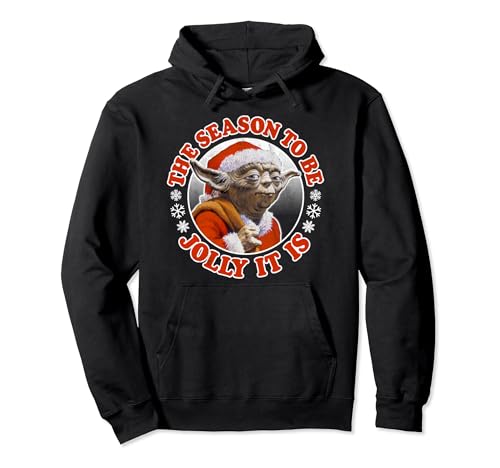 Image of Star Wars Jolly Yoda Tis The Season Christmas Graphic Hoodie
