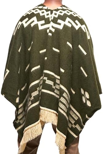 DAVLINA, Clint Eastwood, Alpaca Wool Poncho: Western Style, Unique and Handmade in Ecuador. Thick, Warm and Soft Wool Poncho