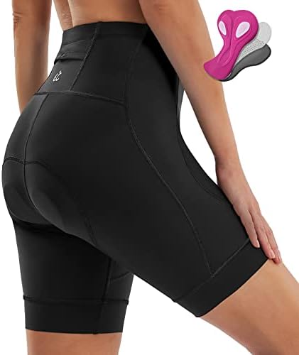 Padded Bike Shorts Women 4D Padding Bicycle Cycling Shorts for Long Distance Riders with Padding Biking Shorts Women Black